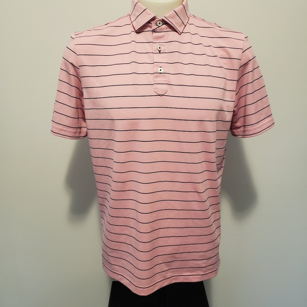 Stitch Men's Shirts Fire Club Stripe Roma Polo Golf Tennis Size Medium